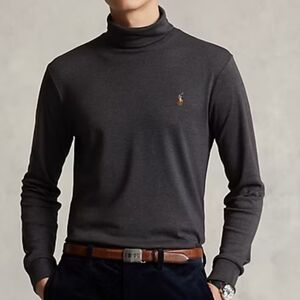Soft Cotton Turtleneck Polo Ralph Lauren In Gray Sz XL
